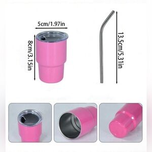 Mini Customizable Cup With Lid & Straw. New.